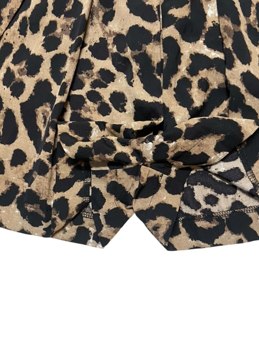 Hayden Los Angeles Leopard-Print Pleated Swing Shorts Size S Tan & Black Spring